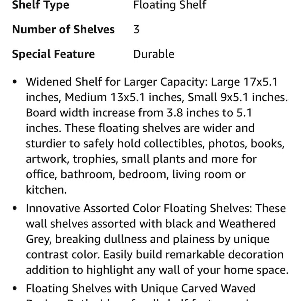 Rustic wood floating shelves